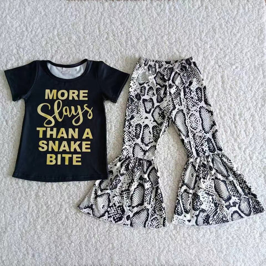 B3-24 Black Words Girl Summer Clothing Boutique Outfit