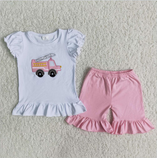 B3-4 Wholesale In Stock Kid Ruffle Summer Boutique Outfits