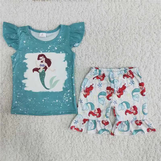 B5-14 Cartoon Princess Girl Summer Boutique Clothing