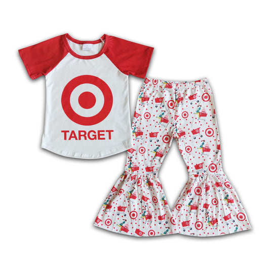 B5-21 Target Red Short Sleeve Pant Sets