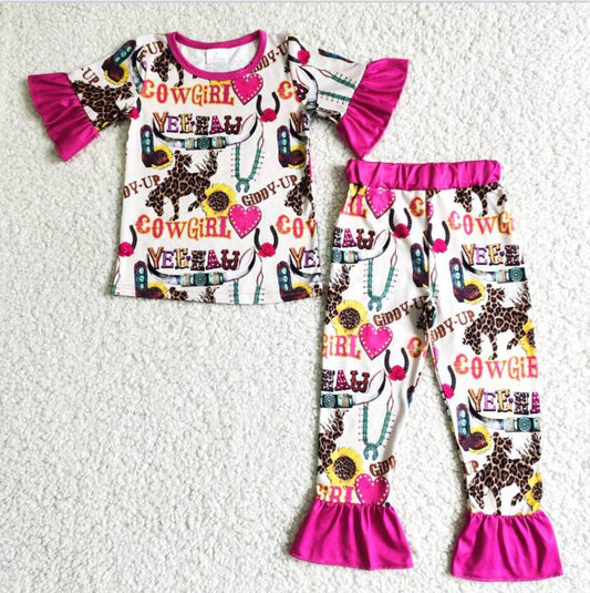 B5-28 Cowgirl Cute Girls Pant Sets Boutique Outfit