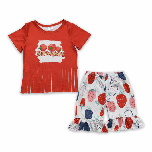 B5-4 Strawberry Girls Ruffle Short Outfit