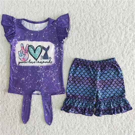 B6-11 Purple Color Girl Summer Boutique Clothing