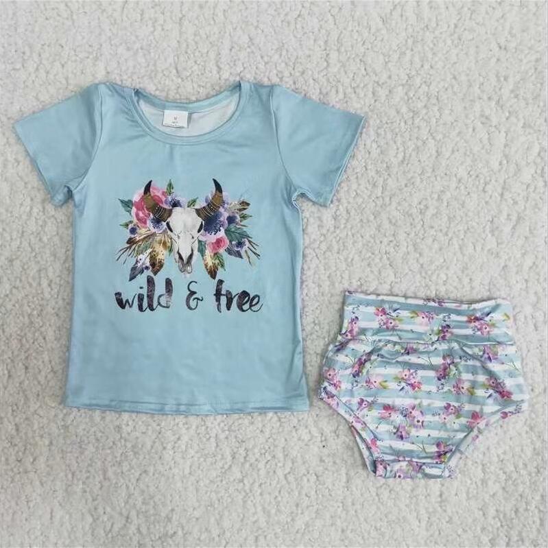 B6-12 Cow summer Bummies Set