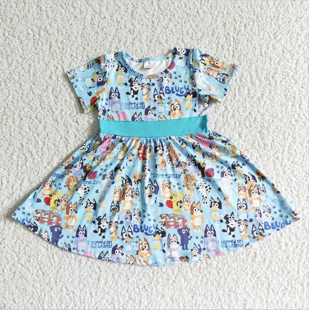 B7-4 Cartoon Girl Summer Clothing Girls Dress