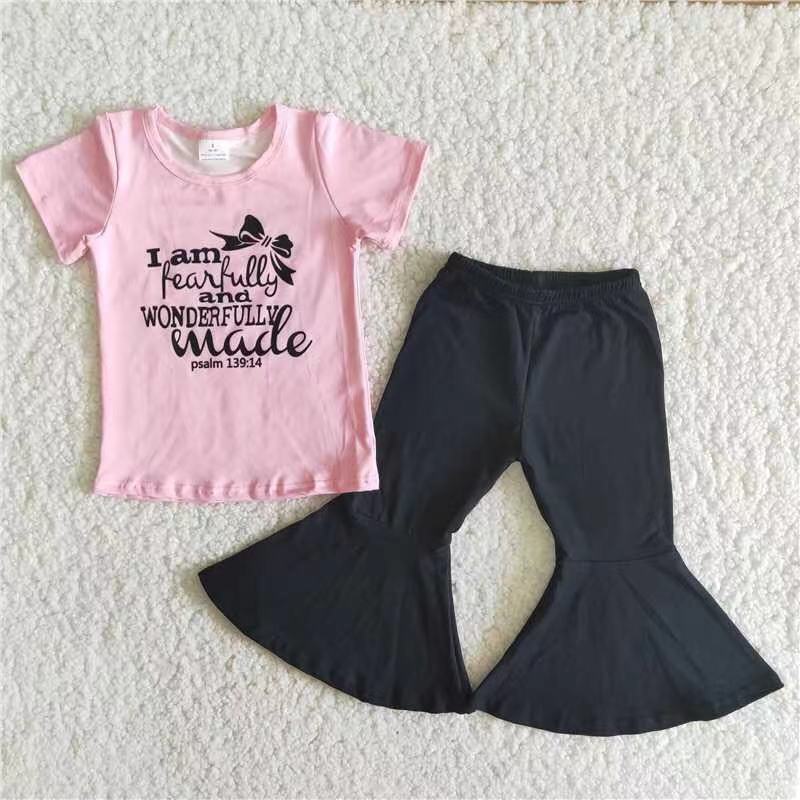 B8-15 Pink Summer Children Clothing Kid Summer Boutique Outfits