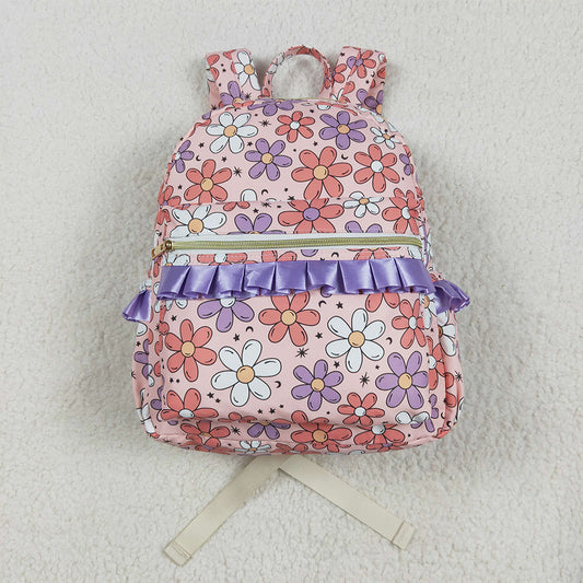 RTS NO MOQ Baby Kids Backpacks BA0240 Pink Flowers Backpack Zip Back Bags
