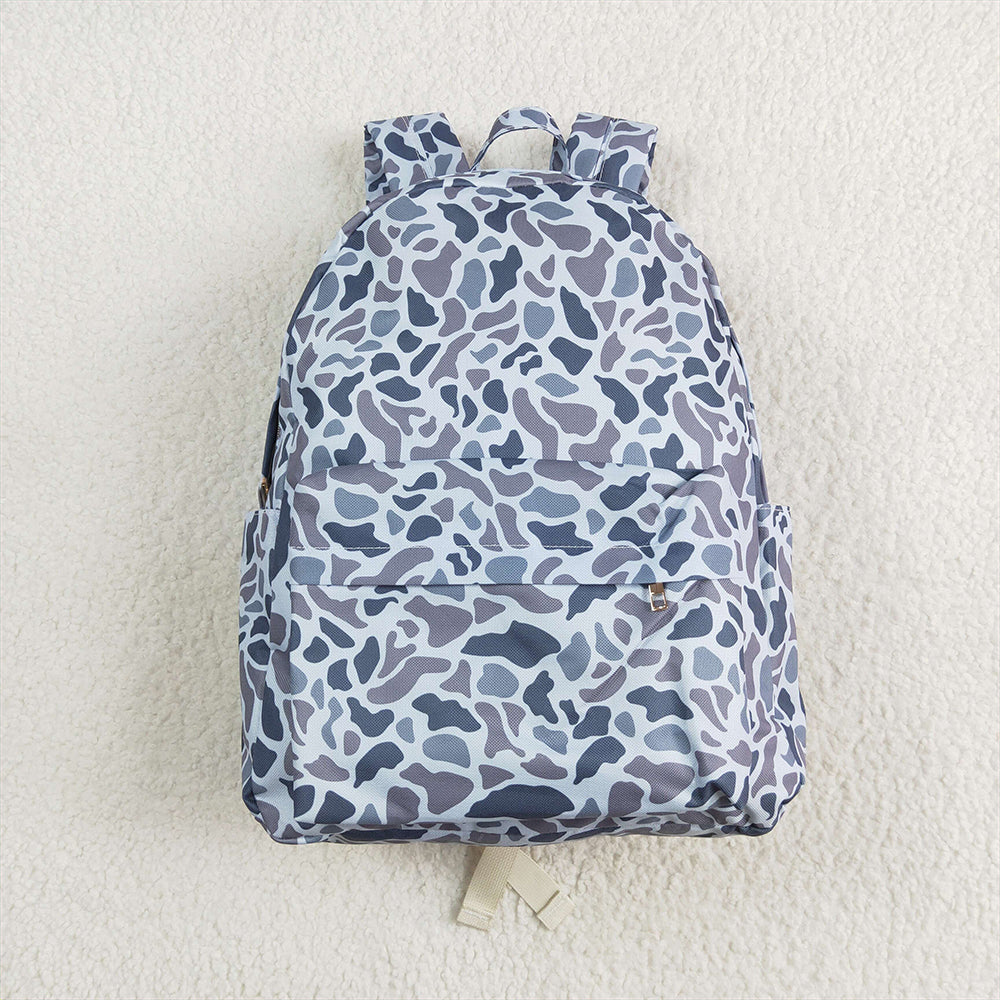 RTS NO MOQ Baby Kids Backpacks BA0260 Grey Hunting Camo Zip Back Bags