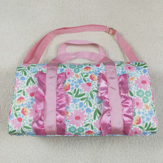 RTS NO MOQ Adult Gym backpack BA0290 Pink Ruffle Floral Print Duffle Bags