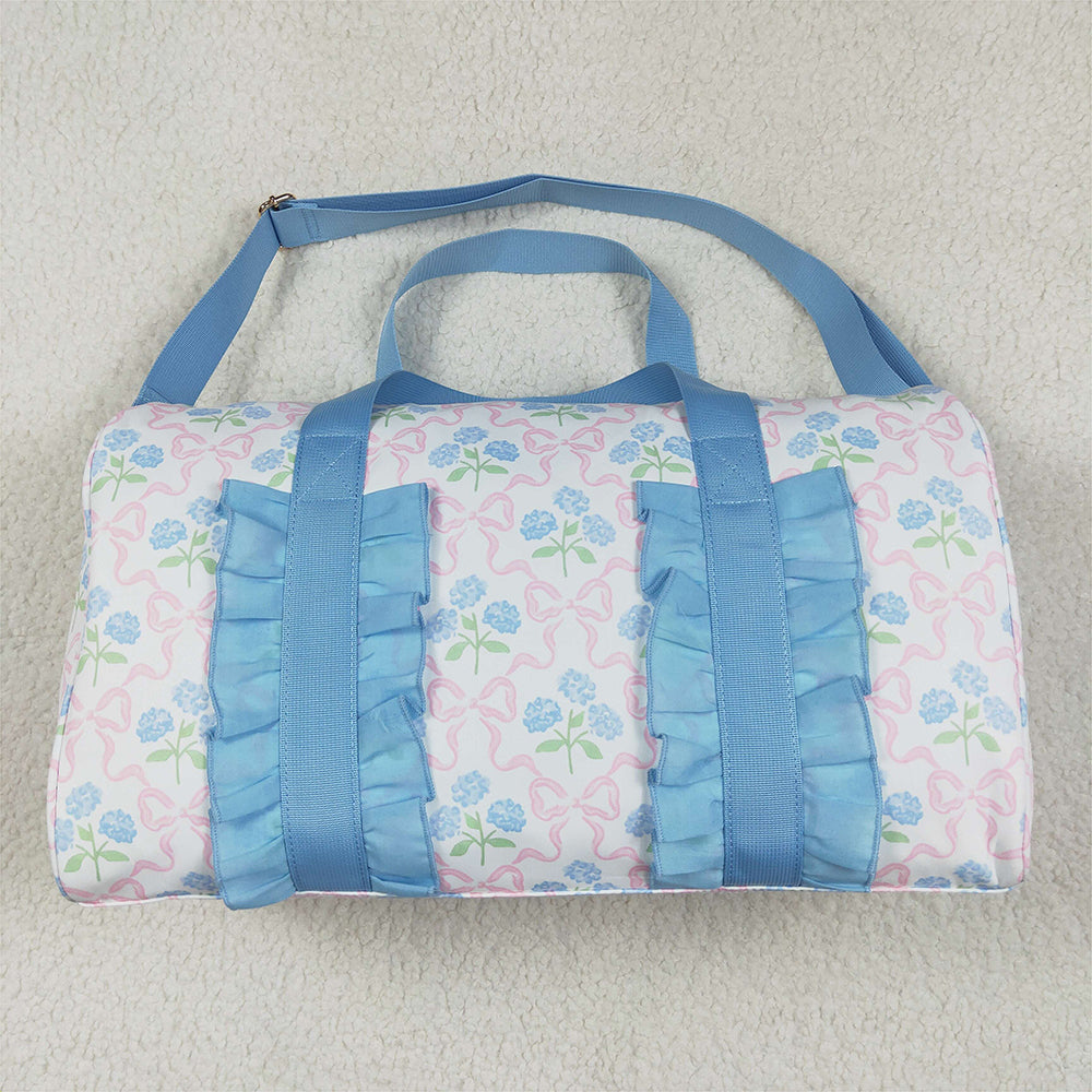 RTS NO MOQ Adult Gym backpack BA0294 Blue Ruffle Pink Bows Plaid Floral Duffle Bags