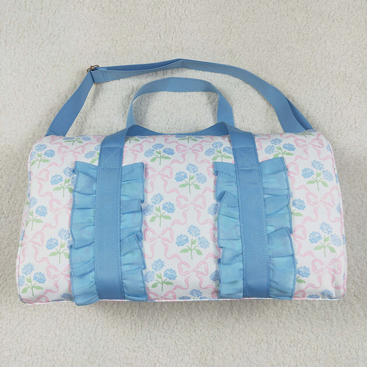 RTS NO MOQ Adult Gym backpack BA0294 Blue Ruffle Pink Bows Plaid Floral Duffle Bags