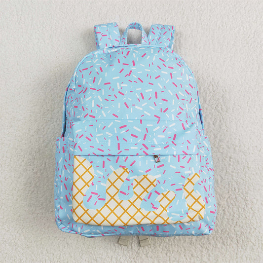 RTS NO MOQ Baby Kids Backpacks BA0297 Light Blue Ice Cream Drips Team School Bags