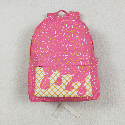 5.29 RTS NO MOQ Baby Kids Backpacks BA0300 Pink Drips Sprinkles Backpack Bags
