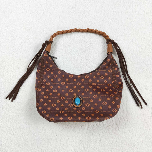 USA Shop RTS Turquoise Brown Handbags With Tassel