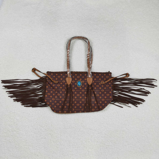 USA Shop RTS Turquoise Brown Handbags With Tassel