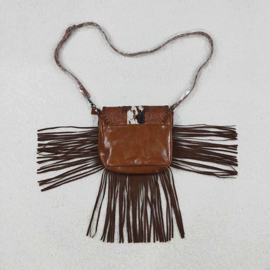 USA Shop RTS Brown Cow Print Handbags With Tassel