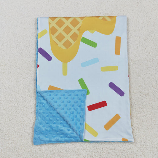 5.15 RTS NO MOQ Baby Kids Carpet BL0200 Light Blue Team Sprinkles Ice Cream Drips Blankets