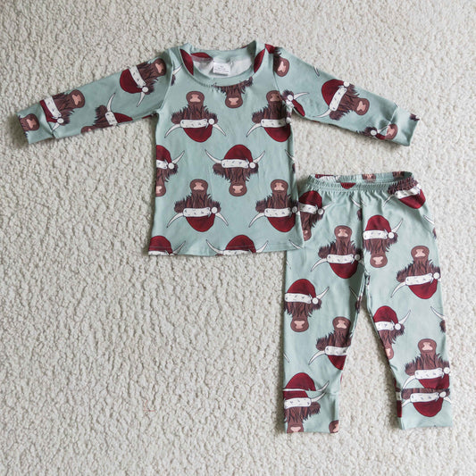 BLP0087 Cow Children Clothing Long Sleeve Kid Boutique Outfits