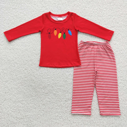 BLP0251  Red Cute Children Long Sleeve Clothing Kid Summer Boutique Outfits