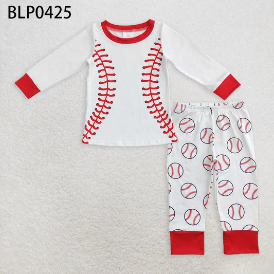 6.12 RTS NO MOQ Baby Boys Sets BLP0425 Baseball Long Sleeve Top Pants Pajamas Clothes Sets