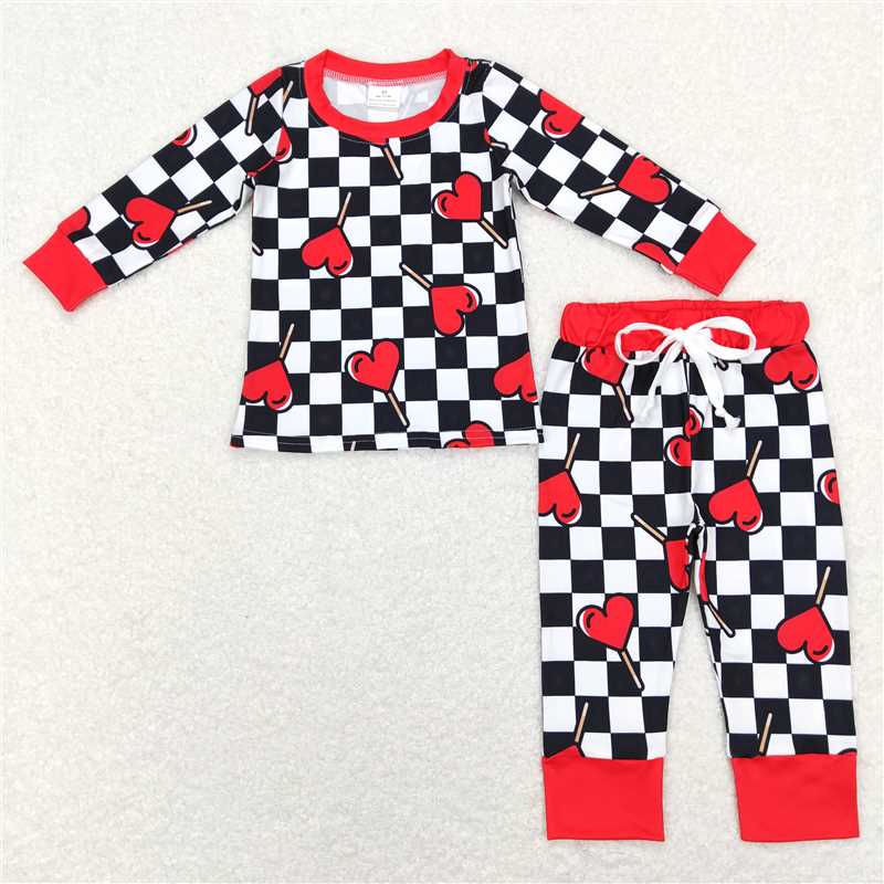 BLP0443 Baby Boys Heart Lollipop Long Sleeve Pajama Set