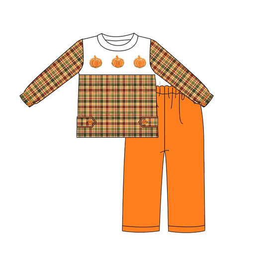 BLP0468 Pumpkin Wholesale Baby Kids Design Boutique Kid Clothing Set