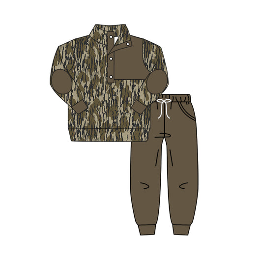 BLP0492 Cute Camo Design Long Sleeve Wholesale Boutique Kid Clothing Sets