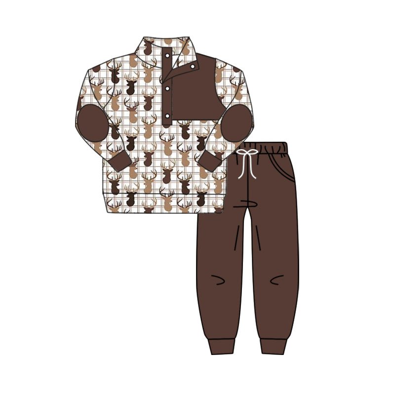 BLP0496 Deer Long Sleeve Wholesale Boutique Kid Clothing Sets