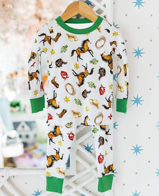 BLP0499 Horse Design Long Sleeve Wholesale Boutique Kid Clothing Sets