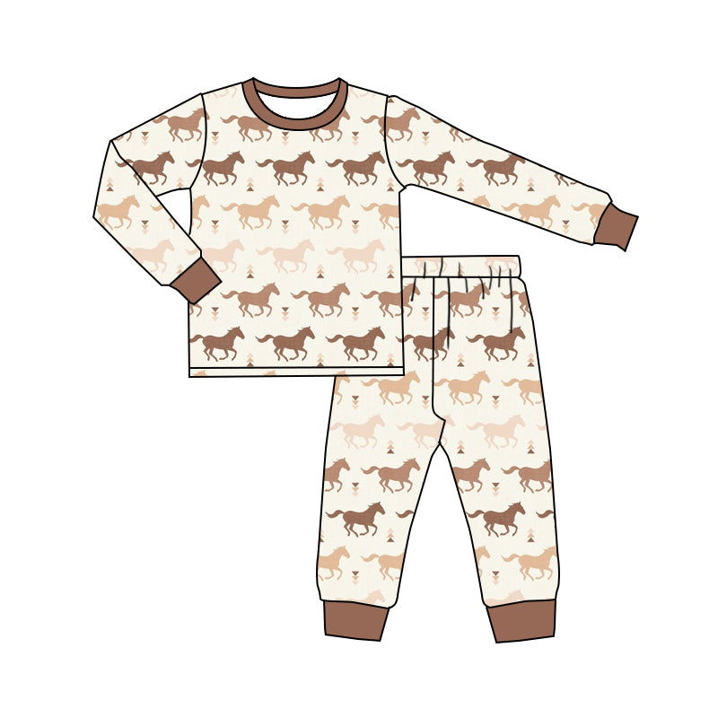 BLP0508 Horse Long Sleeve Wholesale Boutique Kid Clothing Sets