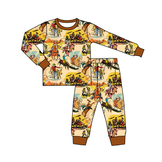 BLP0511 Western design Long Sleeve Wholesale Boutique Kid Clothing Sets