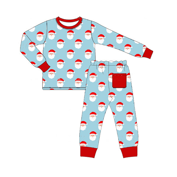 BLP0523 Blue Christmas Long Sleeve Wholesale Boutique Kid Clothing