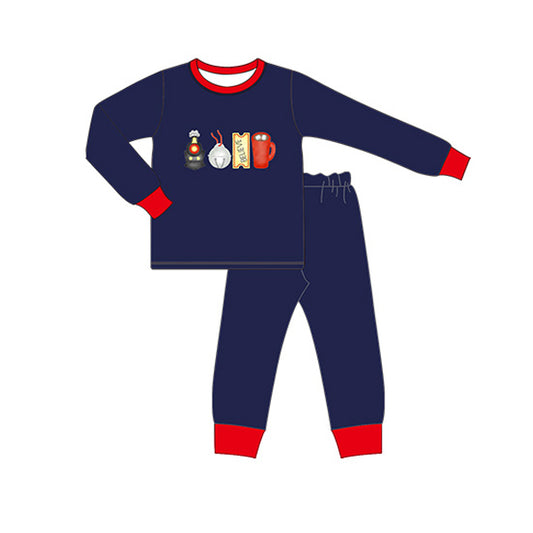 BLP0527 Navy Blue Long Sleeve Wholesale Boutique Kid Clothing