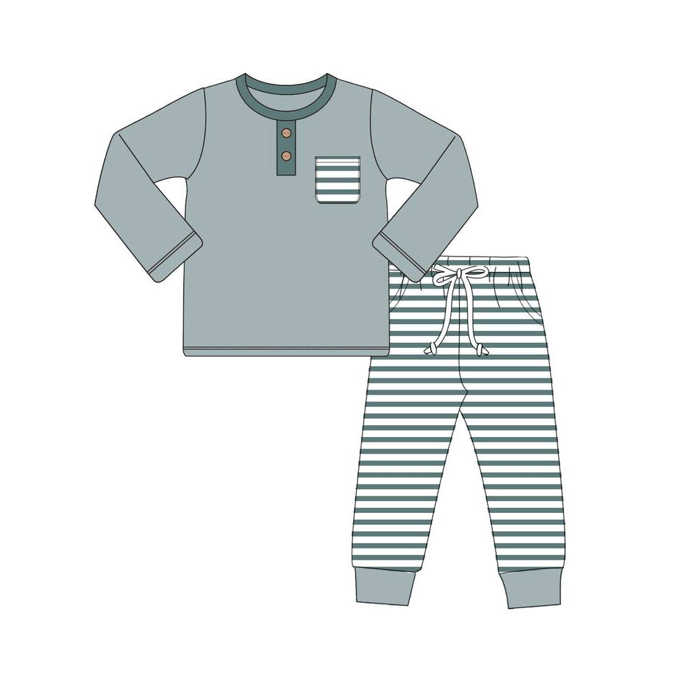 BLP0531 Gray Boy Long Sleeve Wholesale Boutique Kid Clothing