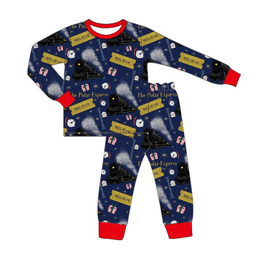 BLP0544 Navy Blue Cute Boy Long Sleeve Wholesale Boutique Kid Outfit