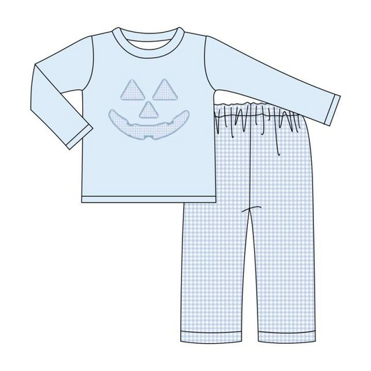 BLP0562 Blue Children Long Sleeve Wholesale Boutique Kid Outfit