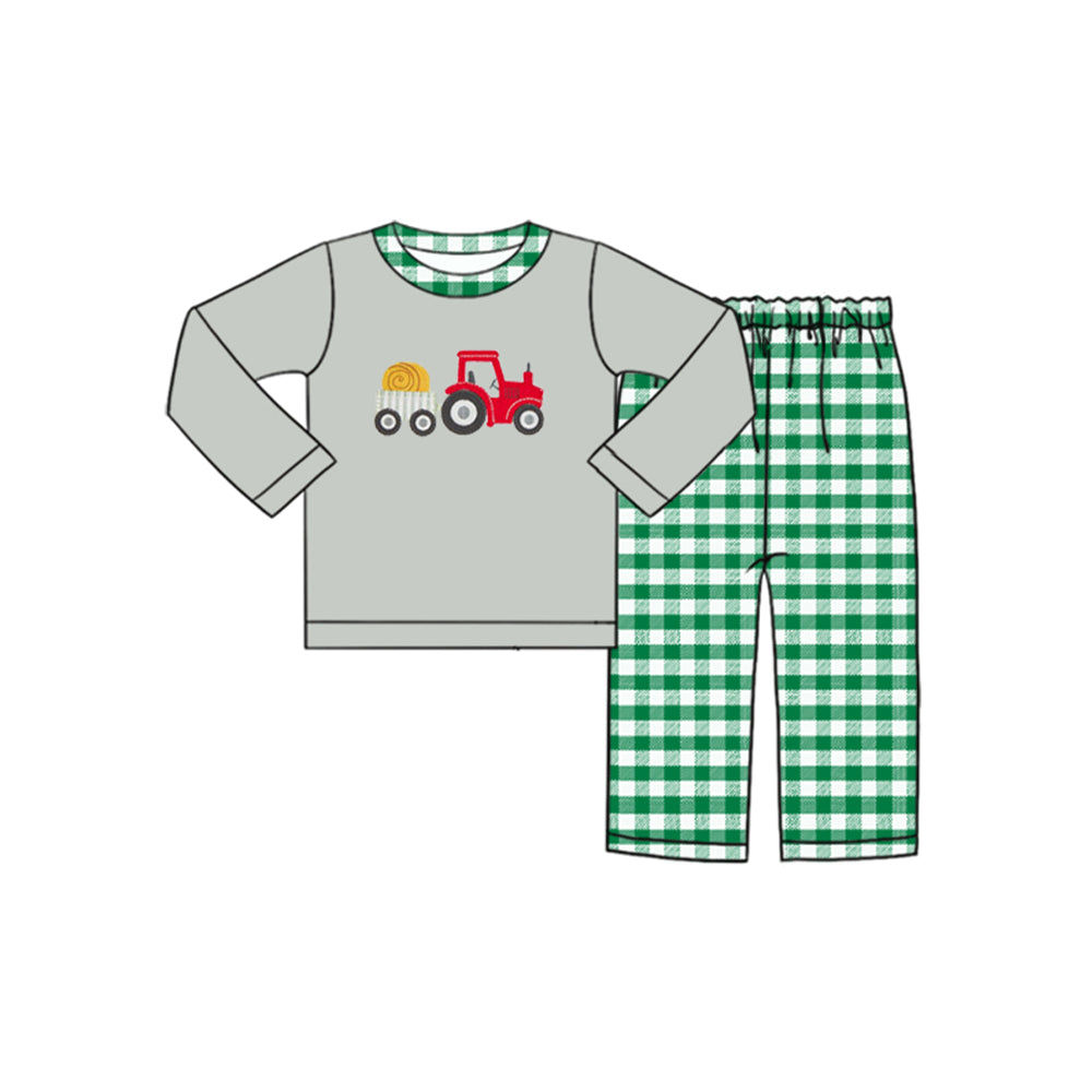 BLP0570 Green Boy Children Long Sleeve Wholesale Boutique Kid Outfit