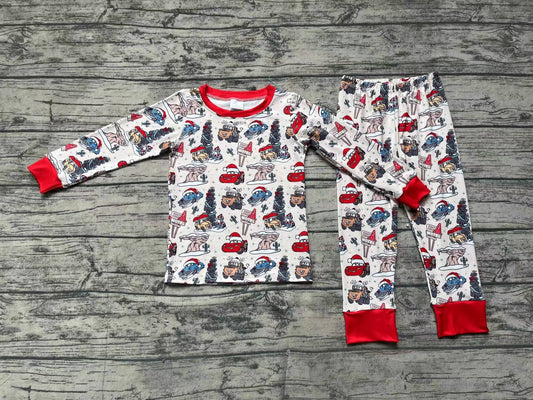 BLP0595 Christmas Car Winter Long Sleeve Wholesale Boutique Kid Outfit Clothing Sets
