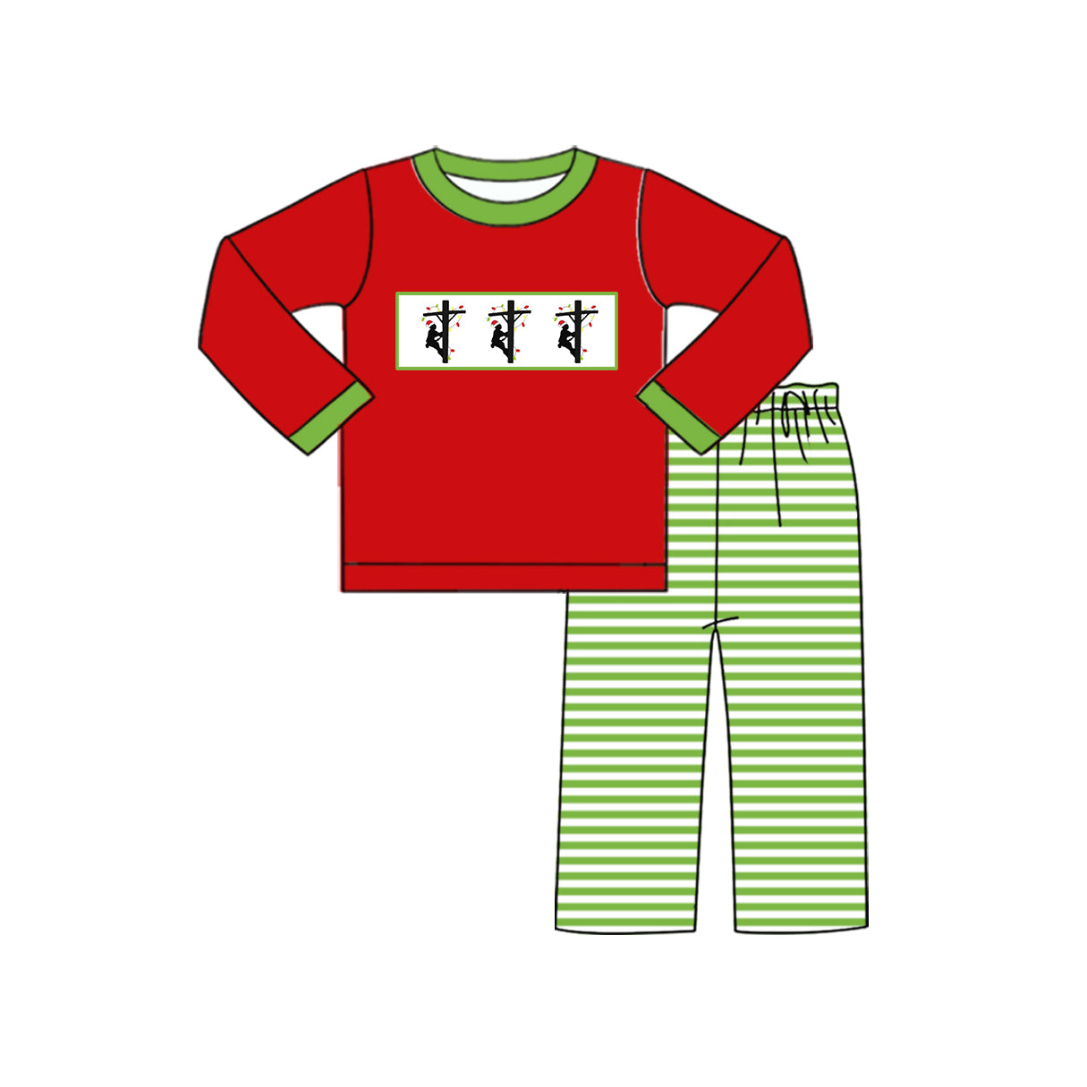 BLP0597 Red Girls Children Long Sleeve Wholesale Boutique Kid Outfit