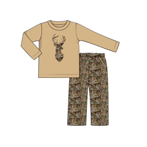 BLP0615 Deer Boys Children Long Sleeve Wholesale Boutique Kid Outfit