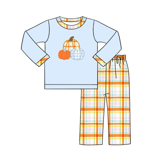 BLP0616 Pumpkin Boys Children Long Sleeve Wholesale Boutique Kid Outfit