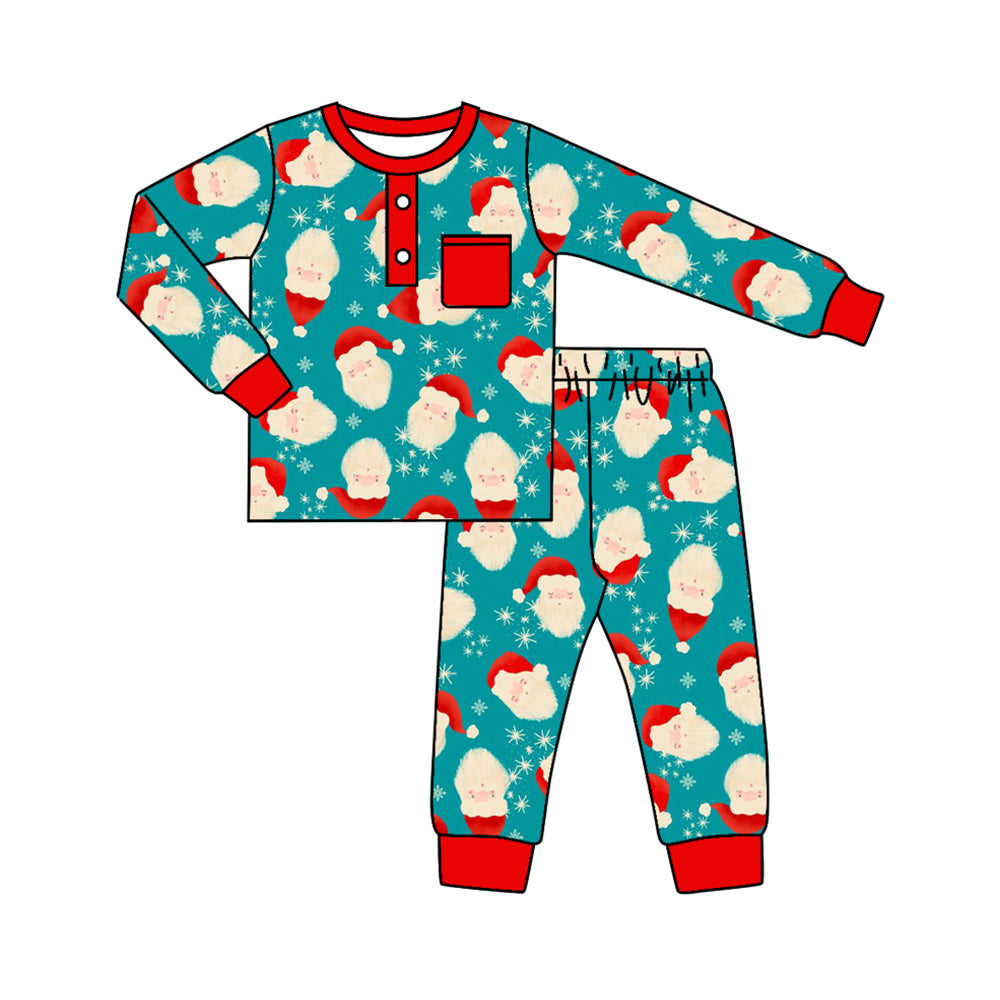 BLP0621 Santa Boys Children Long Sleeve Wholesale Boutique Kid Outfit