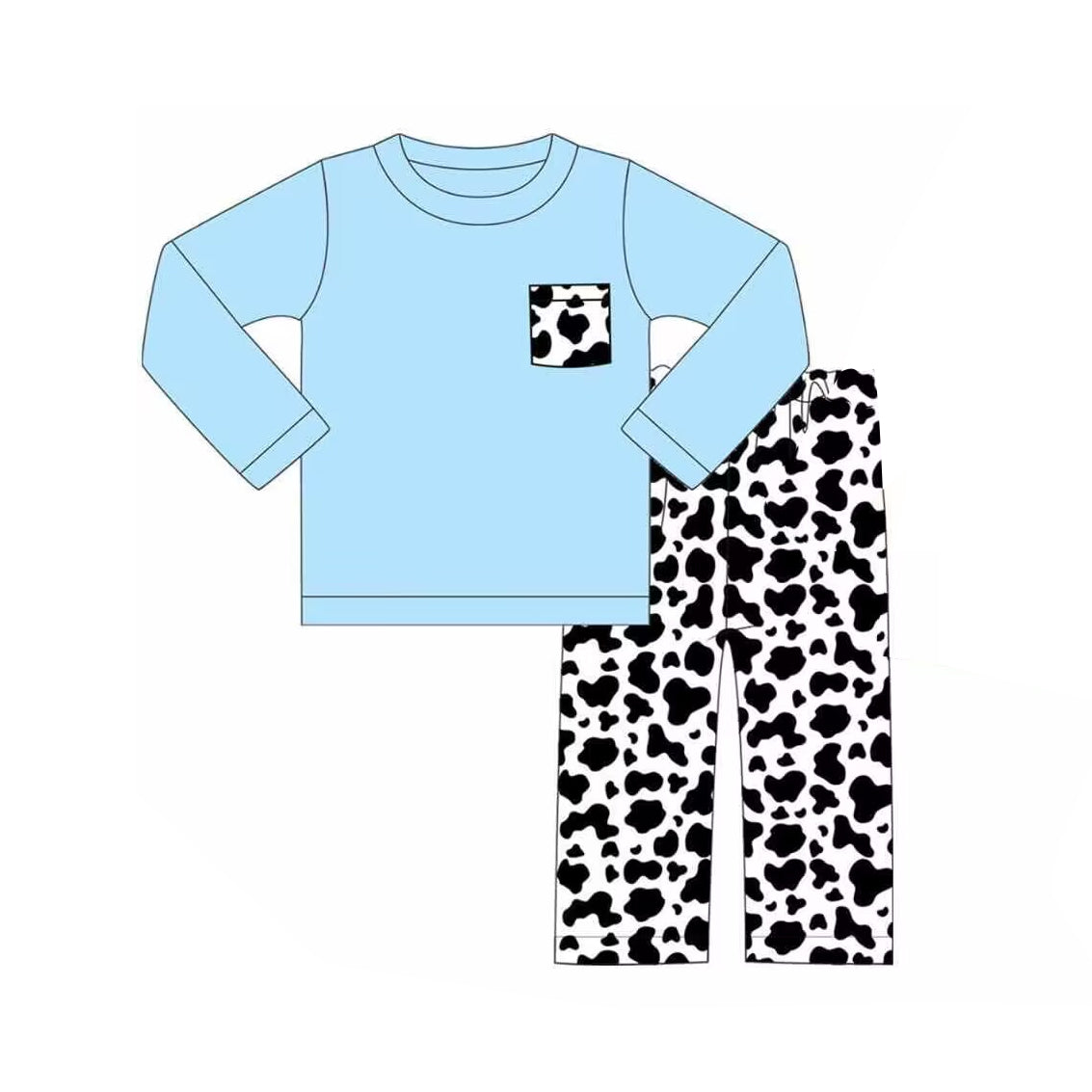 BLP0644 Cow Winter Long Sleeve Wholesale Boutique Kid Outfit Clothing Sets