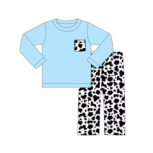 BLP0644 Cow Winter Long Sleeve Wholesale Boutique Kid Outfit Clothing Sets