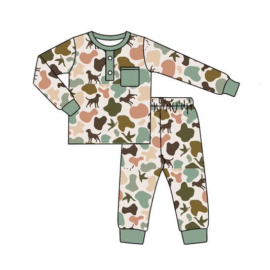 BLP0669 Camo Boys Winter Long Sleeve Wholesale Boutique Kid Outfit Clothing Sets