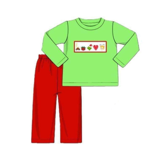 BLP0691 Green Boy Long Sleeve Wholesale Boutique Kid Outfit Clothing Sets