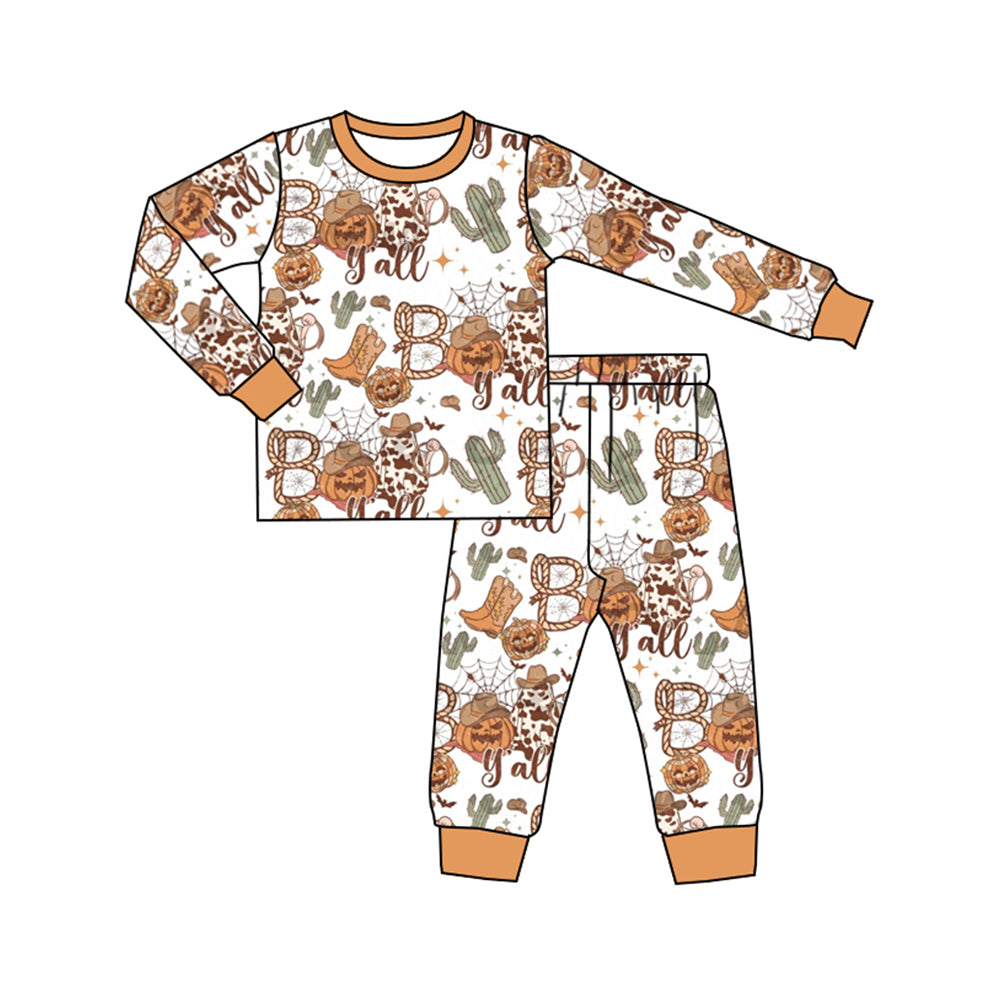 BLP0853 Pumpkin Boys Winter Fall Long Sleeve Wholesale Boutique Kid Outfit