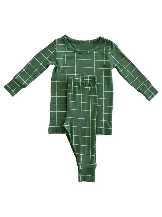 BLP0881 Green Plaid Boys Design Fashion Winter Fall Long Sleeve Wholesale Boutique Kid Outfit Clothing