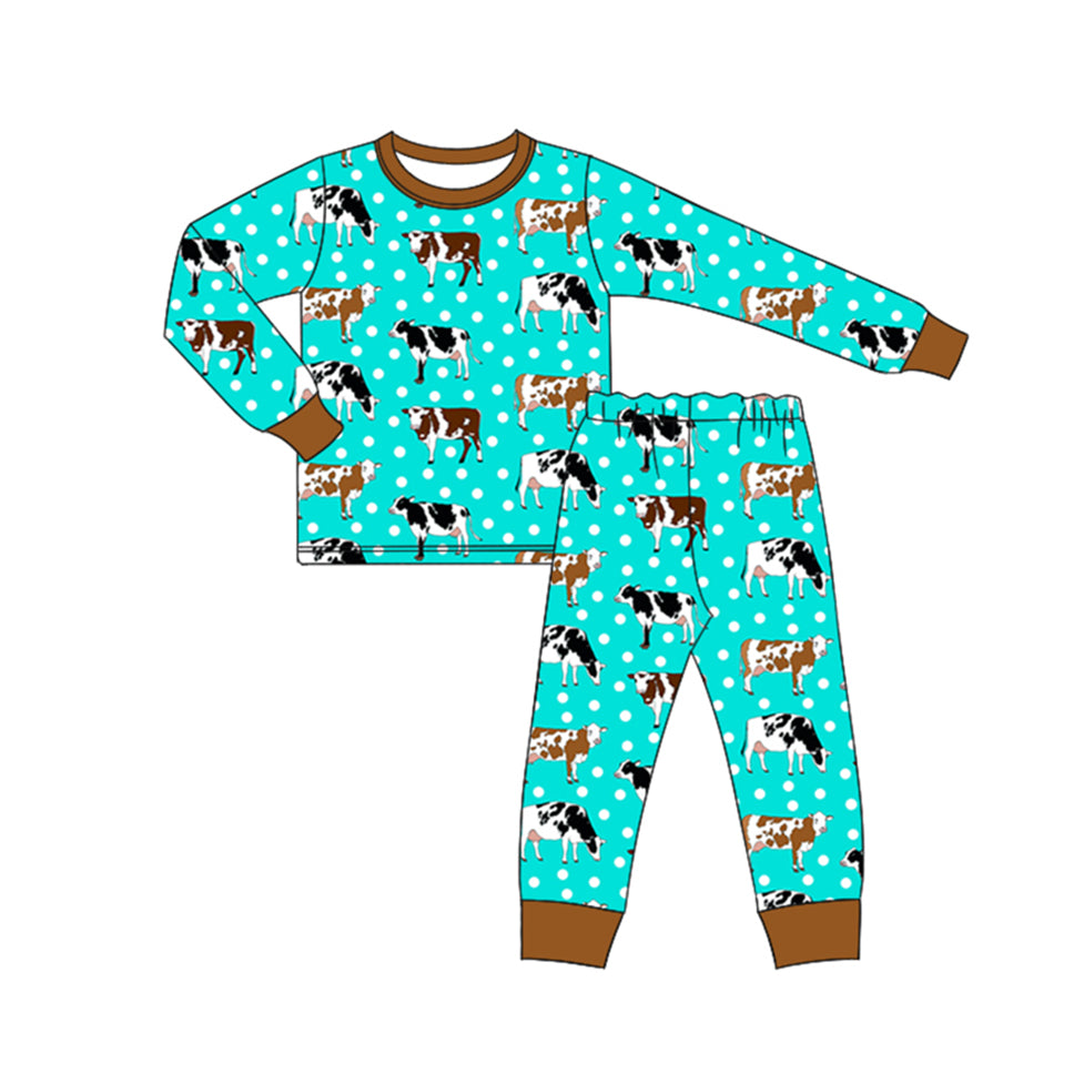 BLP0943 Cow Boy Fall Long Sleeve Wholesale Boutique Kid Outfit Clothing Sets