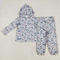 RTS NO MOQ Sibling Baby Boys Long Sleeve Sets Camouflage Hooded Top Jogger Pants Outfits Clothes Sets